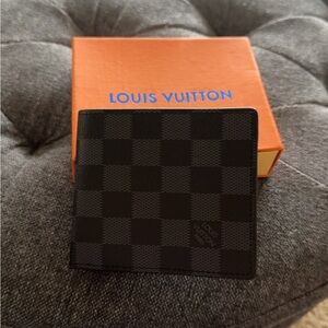 Louis Vuitton Black Damier Graphite Money Clip Wallet